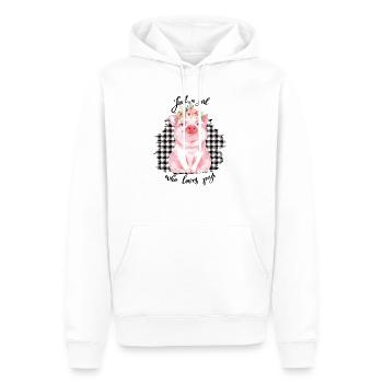 Porcs - Sweat à capuche Premium bio Homme - blanc - Devant - Nico (187cm)