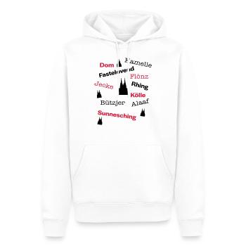 Kölsche Sprache - Männer Premium Bio Hoodie - Weiß - Vorne - Nico (187cm)