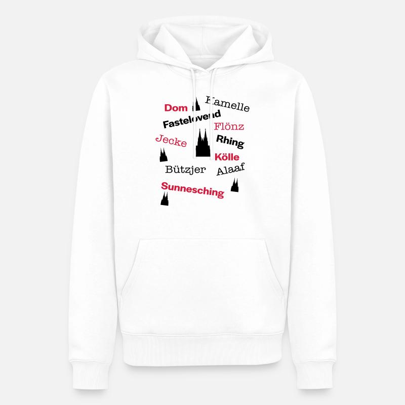 Kölsche Sprache - Männer Premium Bio Hoodie - Weiß