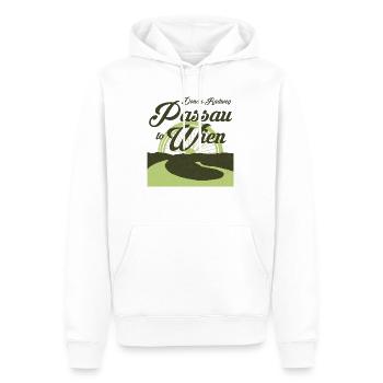 Donau-Radweg - Von Passau nach Wien - Männer Premium Bio Hoodie - Weiß - Vorne - Nico (187cm)
