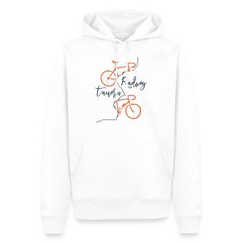 Tauern-Radweg - Männer Premium Bio Hoodie - Weiß - Vorne - Nico (187cm)