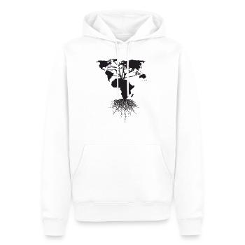 Vêtements Afrique - Sweat à capuche Premium bio Homme - blanc - Devant - Nico (187cm)