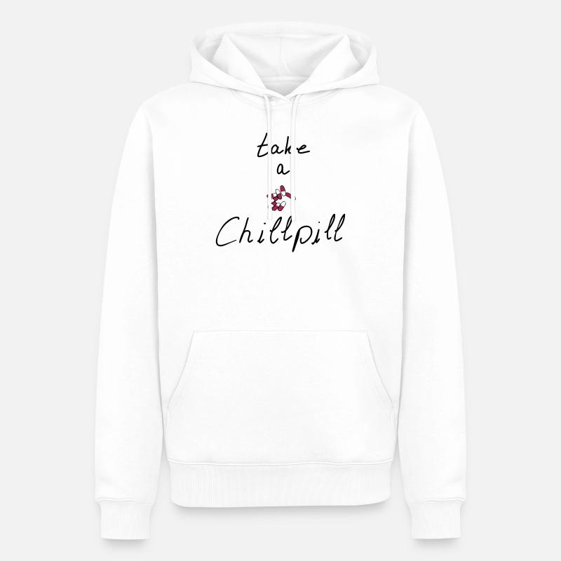 take a chillpill - Männer Premium Bio Hoodie - Weiß