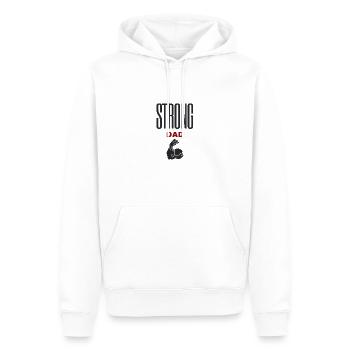 T-shirt pour Papa Fort / Strong Dad - Sweat à capuche Premium bio Homme - blanc - Devant - Nico (187cm)