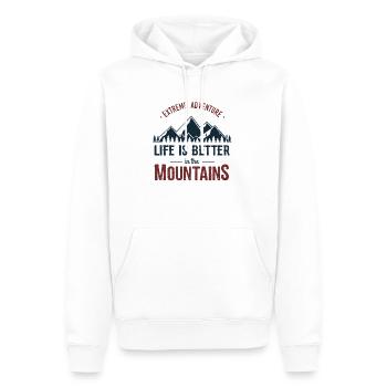 montagnes - Sweat à capuche Premium bio Homme - blanc - Devant - Nico (187cm)