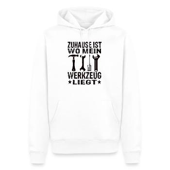 Handwerker - Männer Premium Bio Hoodie - Weiß - Vorne - Nico (187cm)