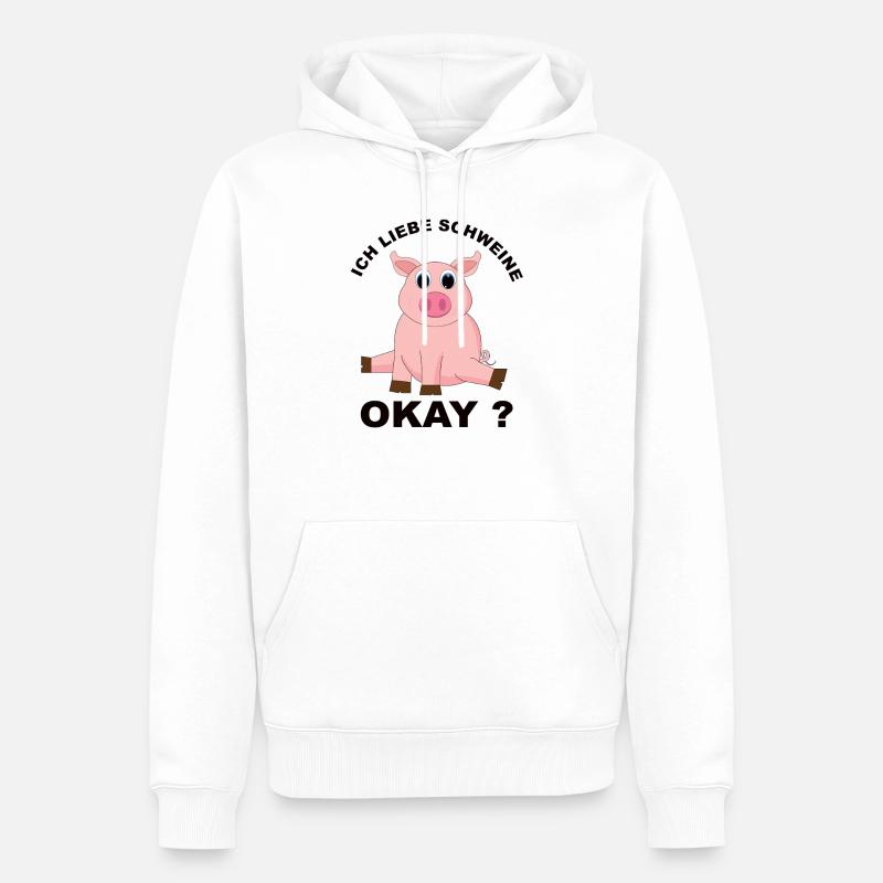 Schweine - Männer Premium Bio Hoodie - Weiß
