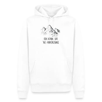 Ich kenn da ne Abkürzung Bergsteiger Wandern - Männer Premium Bio Hoodie - Weiß - Vorne - Nico (187cm)