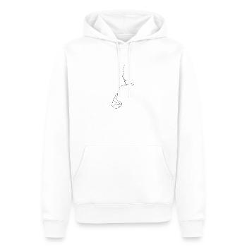 Frau Schulter - Männer Premium Bio Hoodie - Weiß - Vorne - Nico (187cm)