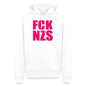 FCK NZS - Männer Premium Bio Hoodie - Weiß - Vorne - Nico (187cm)