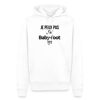 Babyfoot Je peux pas j'ai... sport football jeux - Sweat à capuche Premium bio Homme - blanc - Devant - Nico (187cm)