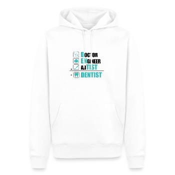 Zahnarzt Sprüche | Zahnmedizin Beruf Geschenkideen - Männer Premium Bio Hoodie - Weiß - Vorne - Nico (187cm)