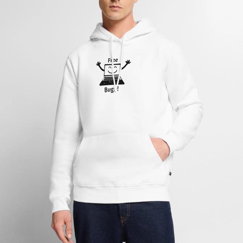 FREE BUGS! (computer, cuddle, hug, computer) Men’s Premium Organic Hoodie