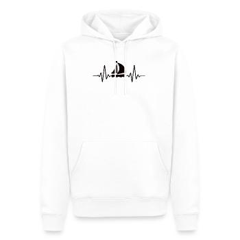 Heartbeat Segelboot Ocean Lover - Männer Premium Bio Hoodie - Weiß - Vorne - Nico (187cm)
