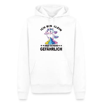 Ich Bin klein aber Scheiss gefährlich - Männer Premium Bio Hoodie - Weiß - Vorne - Nico (187cm)