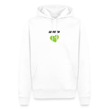 La vie en bio - Sweat à capuche Premium bio Homme - blanc - Devant - Nico (187cm)