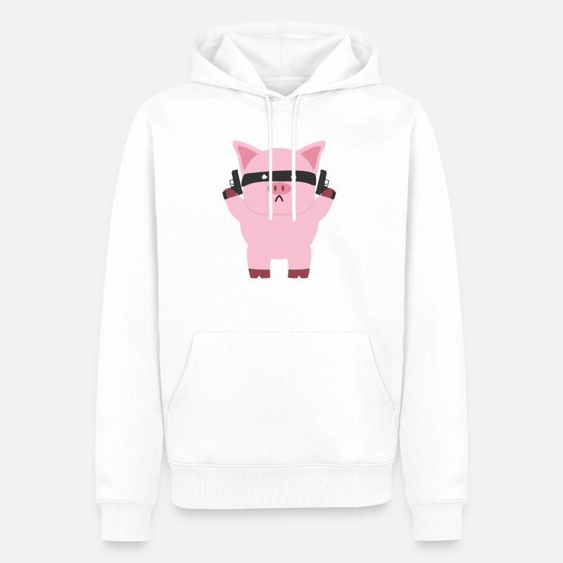 Schwein - Männer Premium Bio Hoodie - Weiß