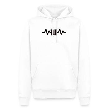 Battements de coeur Chauffage - Sweat à capuche Premium bio Homme - blanc - Devant - Nico (187cm)
