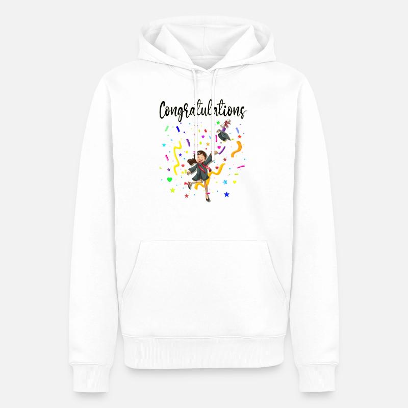 Félicitations - Sweat à capuche Premium bio Homme - blanc