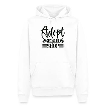 Shop Adopt Dont - Männer Premium Bio Hoodie - Weiß - Vorne - Nico (187cm)