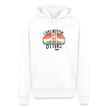 Otter Vintage Retro Zwergotter Herrchen Frauchen - Männer Premium Bio Hoodie - Weiß - Vorne - Nico (187cm)