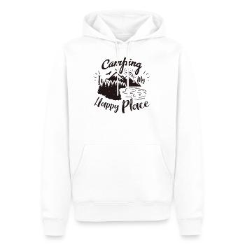 Le camping est mon endroit heureux - Sweat à capuche Premium bio Homme - blanc - Devant - Nico (187cm)