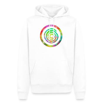 Spirale joyeuse - Sweat à capuche Premium bio Homme - blanc - Devant - Nico (187cm)