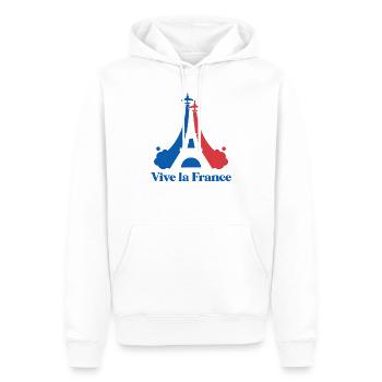 Vive La France Drapeau Français Fier Paris - Sweat à capuche Premium bio Homme - blanc - Devant - Nico (187cm)
