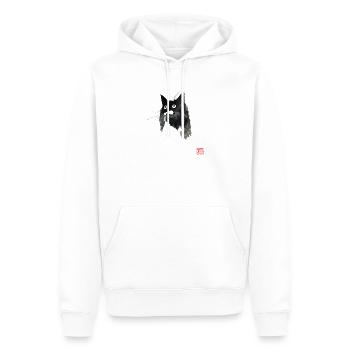 black and white - Männer Premium Bio Hoodie - Weiß - Vorne - Nico (187cm)