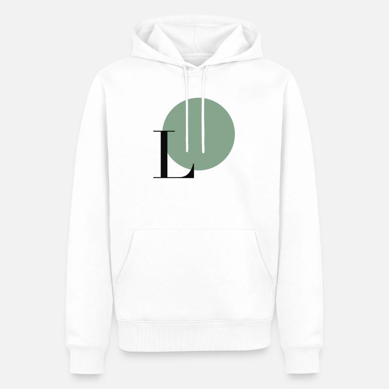 Buchstabe L mit Kreis - Männer Premium Bio Hoodie - Weiß