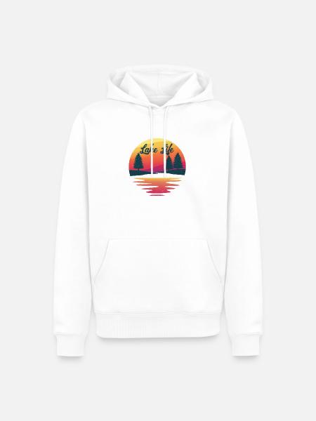 Leben Am See - Männer Premium Bio Hoodie - Weiß