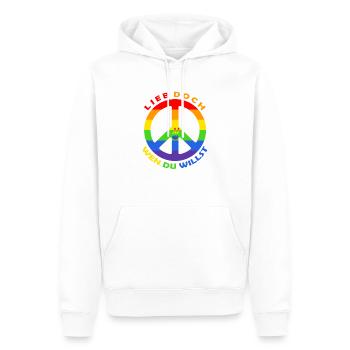 Lieb Doch Wen Du Willst - LGBTQ Regenbogen Rainbow - Männer Premium Bio Hoodie - Weiß - Vorne - Nico (187cm)