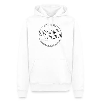 Kouign Amann Avec Amour T-shirt Humour Breton - Sweat à capuche Premium bio Homme - blanc - Devant - Nico (187cm)