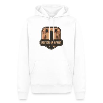 Ronda - Espagne - Sweat à capuche Premium bio Homme - blanc - Devant - Nico (187cm)