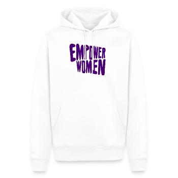 EMPOWER WOMEN! - Männer Premium Bio Hoodie - Weiß - Vorne - Nico (187cm)