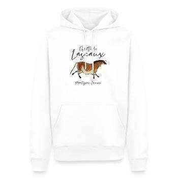 Grotte de Lascaux - Montignac, France - Sweat à capuche Premium bio Homme - blanc - Devant - Nico (187cm)
