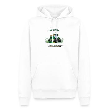 UN AGRICULTEUR N'A PAS LE TEMPS DE PRENDRE RACINE - Sweat à capuche Premium bio Homme - blanc - Devant - Nico (187cm)
