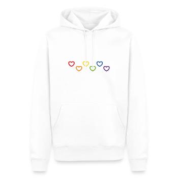 Rainbow Hearts LGBTQ LGBT gay pride - Sweat à capuche Premium bio Homme - blanc - Devant - Nico (187cm)
