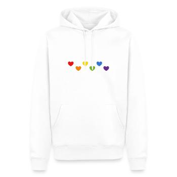 Rainbow Hearts LGBTQ LGBT gay pride - Sweat à capuche Premium bio Homme - blanc - Devant - Nico (187cm)