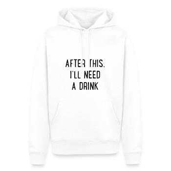 Danach brauche ich einen Drink - Männer Premium Bio Hoodie - Weiß - Vorne - Nico (187cm)