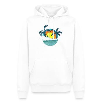Tropischer Sonnenuntergang Palmen Insel - Männer Premium Bio Hoodie - Weiß - Vorne - Nico (187cm)