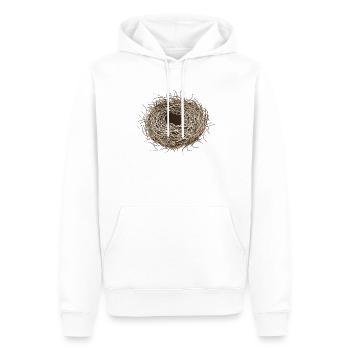 Nid d’oiseau vide ou panier de Pâques pour le printemps - Sweat à capuche Premium bio Homme - blanc - Devant - Nico (187cm)