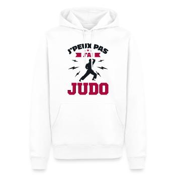 Ich kann nicht Judo - Männer Premium Bio Hoodie - Weiß - Vorne - Nico (187cm)