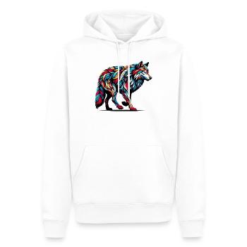 Loup - Sweat à capuche Premium bio Homme - blanc - Devant - Nico (187cm)