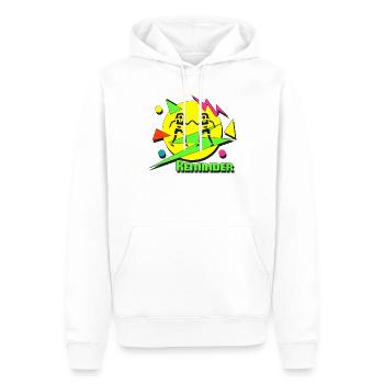 Reminder 80s - Männer Premium Bio Hoodie - Weiß - Vorne - Nico (187cm)