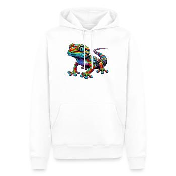 Gecko - Sweat à capuche Premium bio Homme - blanc - Devant - Nico (187cm)