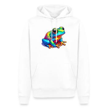 Grenouille - Sweat à capuche Premium bio Homme - blanc - Devant - Nico (187cm)