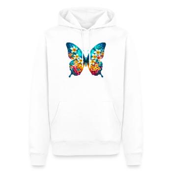 Schmetterling plumeria frangipani - Männer Premium Bio Hoodie - Weiß - Vorne - Nico (187cm)