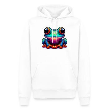 Grenouille - Sweat à capuche Premium bio Homme - blanc - Devant - Nico (187cm)