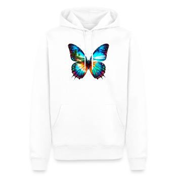 Schmetterling - Männer Premium Bio Hoodie - Weiß - Vorne - Nico (187cm)